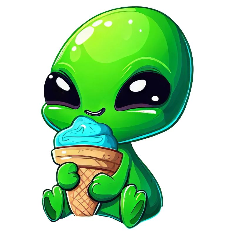 Alien Alien Bleu Glace Vert