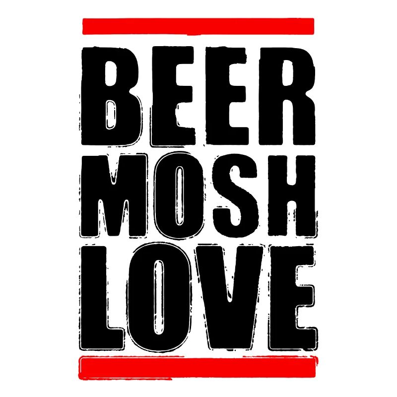 Bier Mosh Liebe Schwarzer Buchstabe