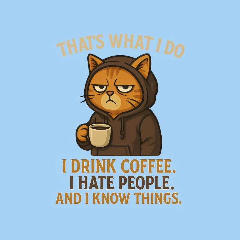 C’est ce que je fais, je bois du café, je déteste les gens