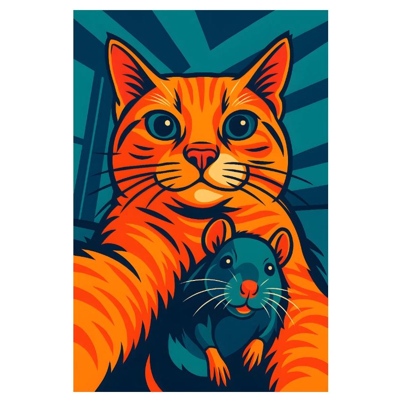 Funny Orange Cat Cat and Mouse 