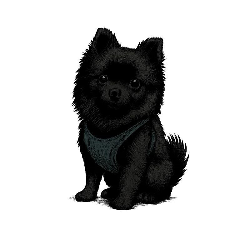 Schwarzer Spitz Hund mit Süssenblick