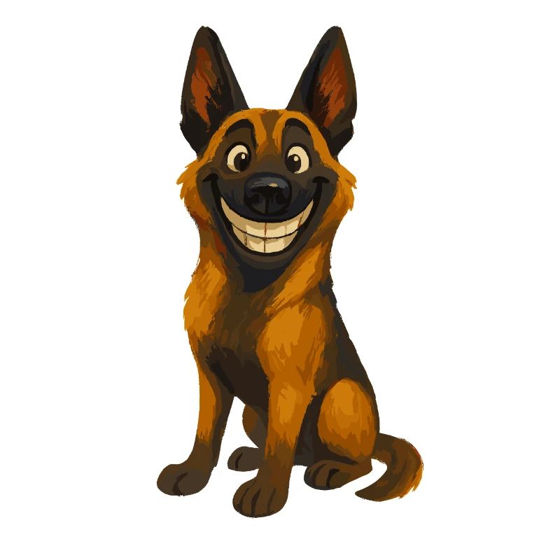 Grinsender Malinois Cartoon