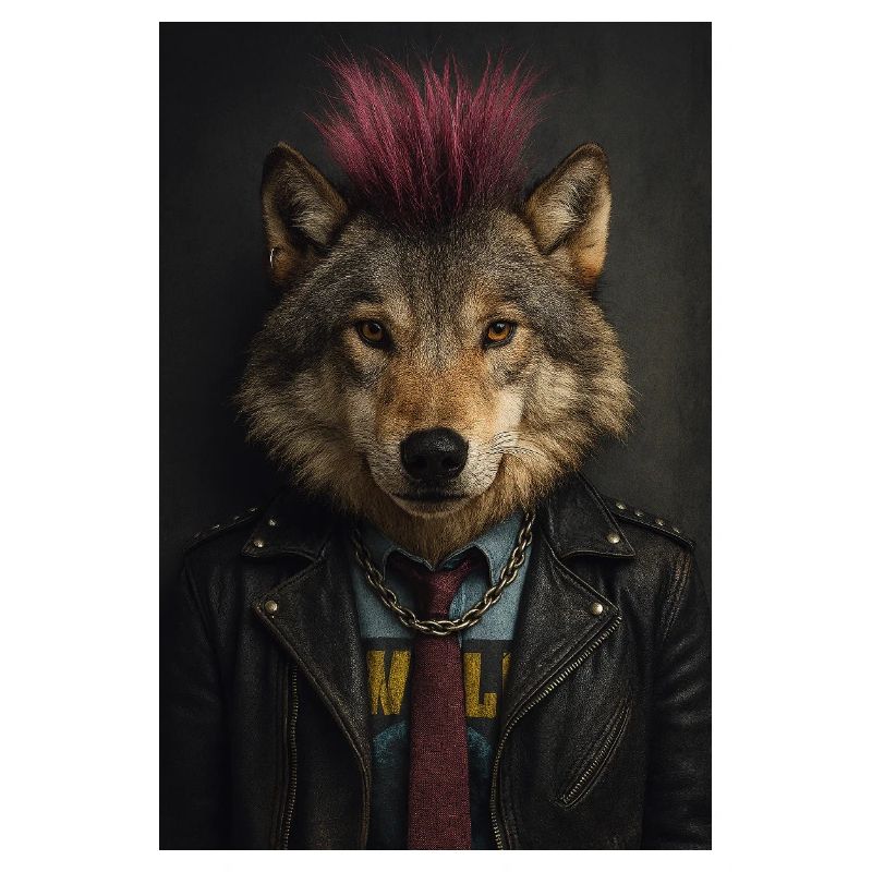 Wolfs Punk Mohawk Lederjacke