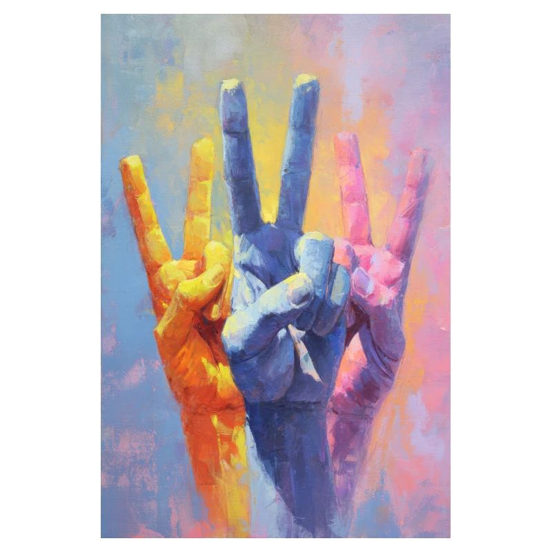 Regenbogen-Peace-Zeichen-Handporträt