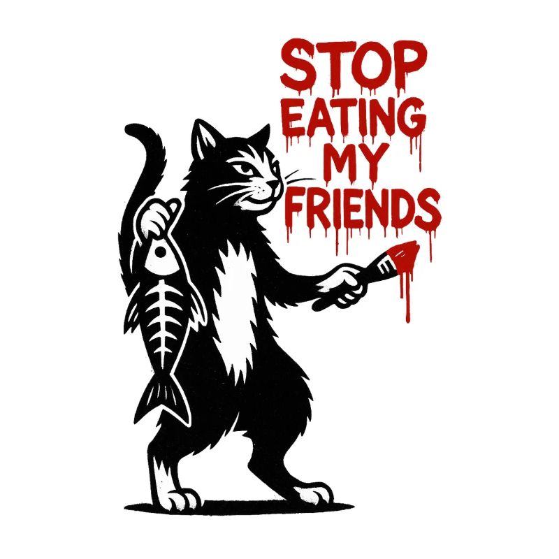 Chat arrête de manger mes amis