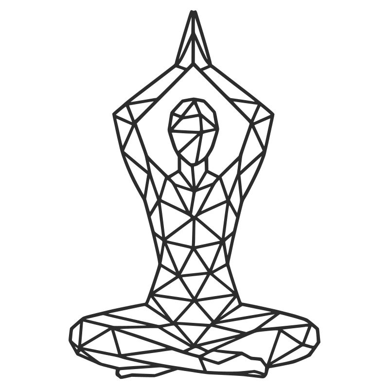 Geometric Yoga Pose Line Art