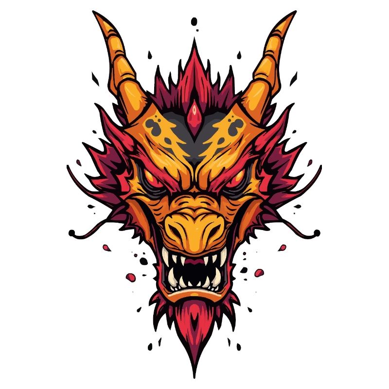 Flammender asiatischer Drache