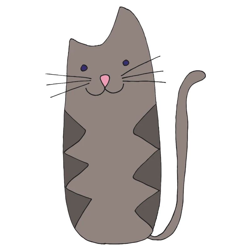 Zickzack-Katze Grau