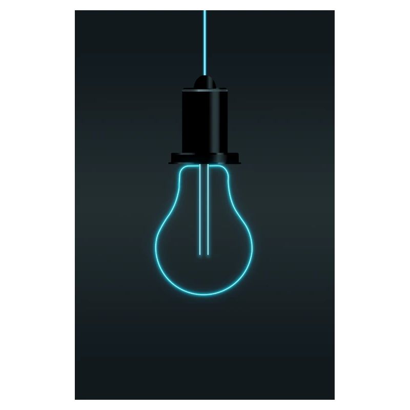 Neon Glühbirne – Electric Blue Idee
