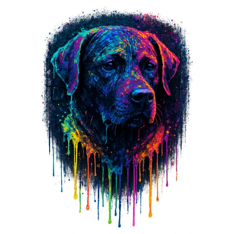 Labrador Pop Art Neon Farb-Splatterhund-Design