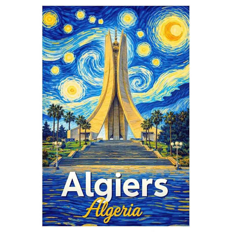 Algiers Monument Starry Night Stil