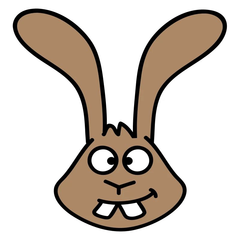 Rabbit looks squints grimace funny silly smile