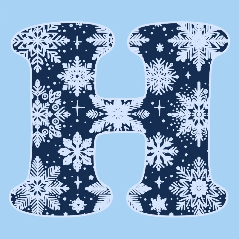 Buchstabe H Schneeflocken