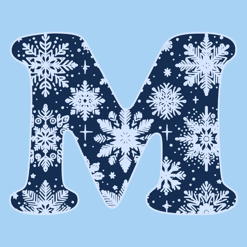 Buchstabe M Schneeflocken
