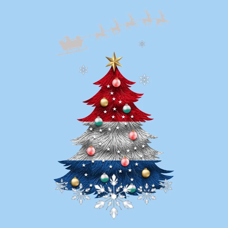 Christmas tree with Netherlands flag