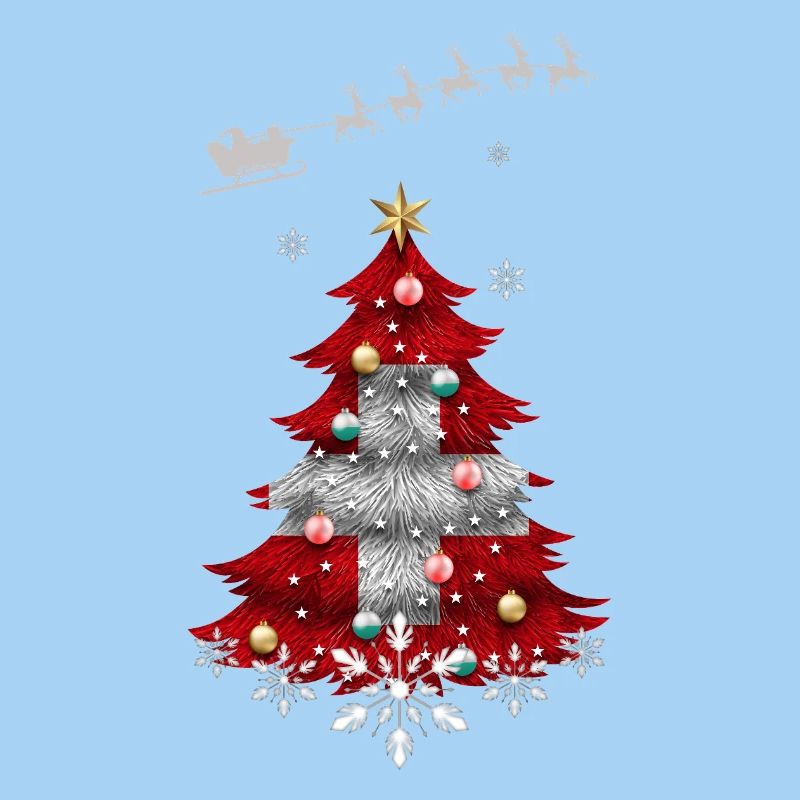 Sapin de Noël avec drapeau suisse