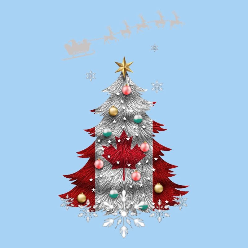 Arbre de Noël avec drapeau du Canada