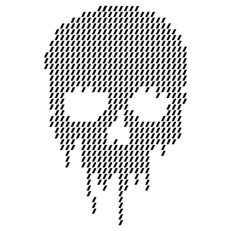 Design graphique de crânes pixelisés