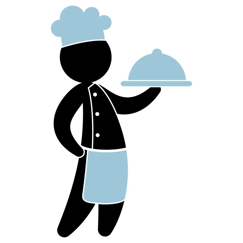 Un chef cuisinier sert invités