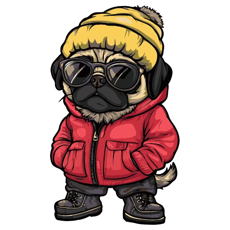 Mops Hund Cool Comic