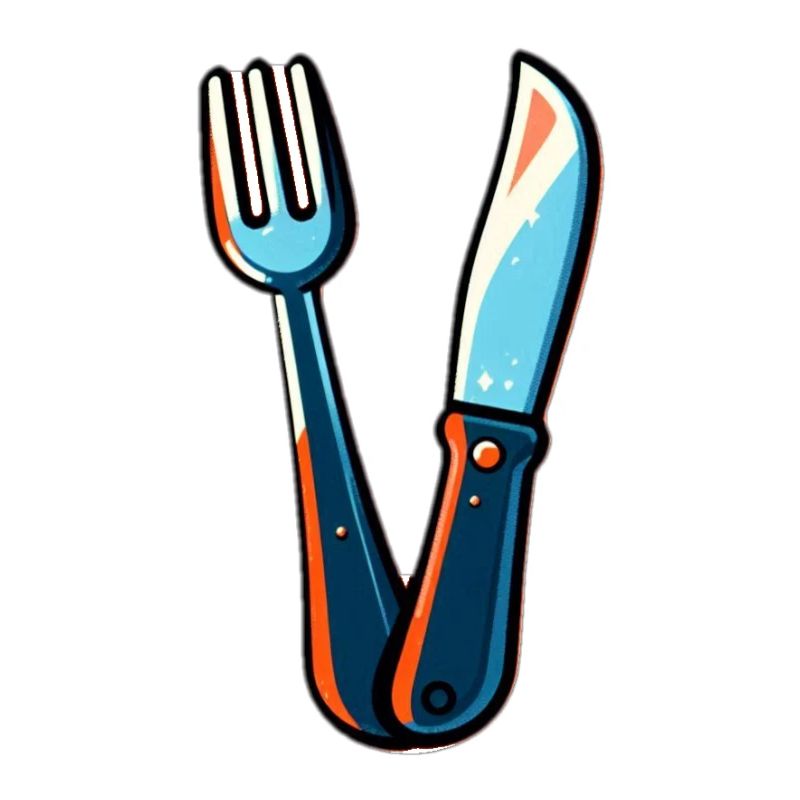 Besteck Messer Gabel bunt