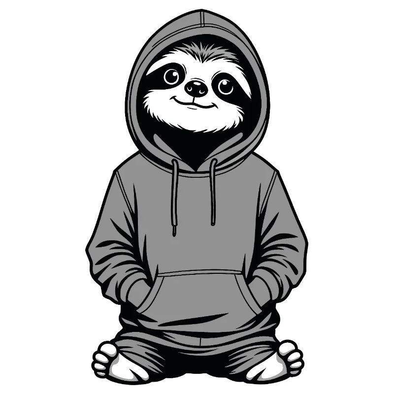 Langsam-Chill Faultier Hoodie