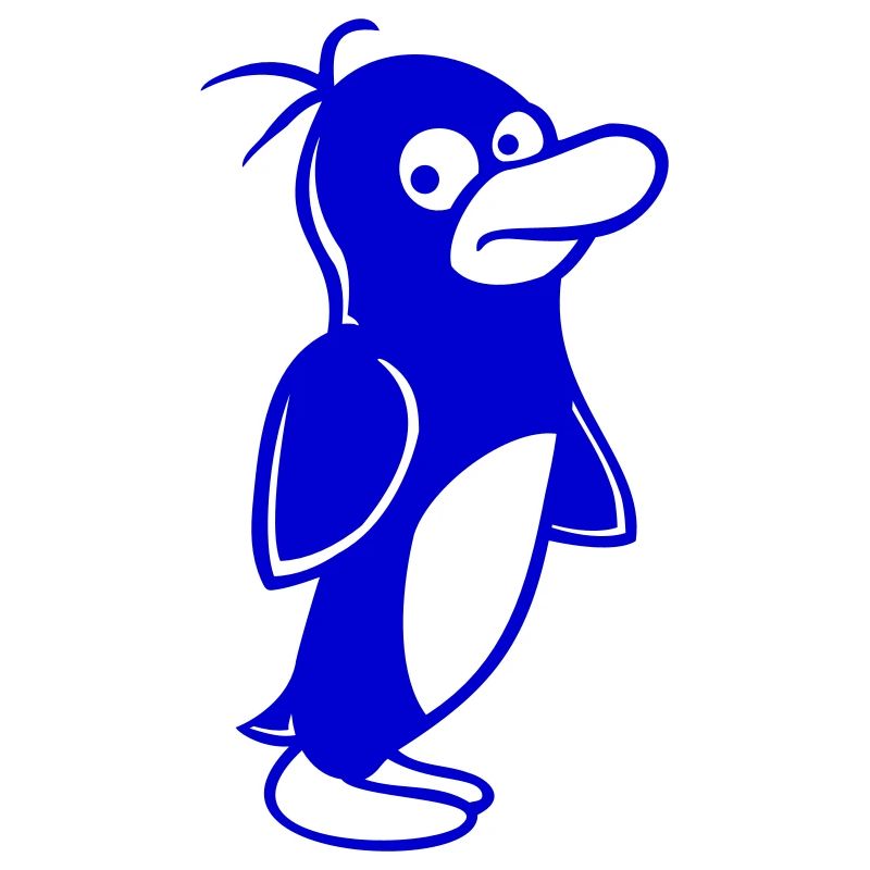 Penguin looks funny cautiously to the side