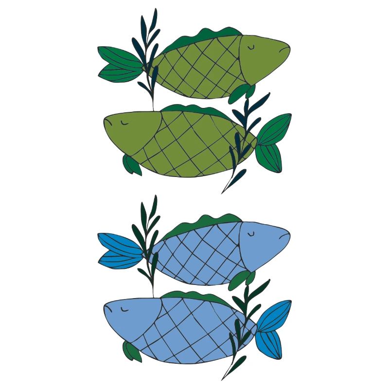 Fish pattern in delicate color gradients