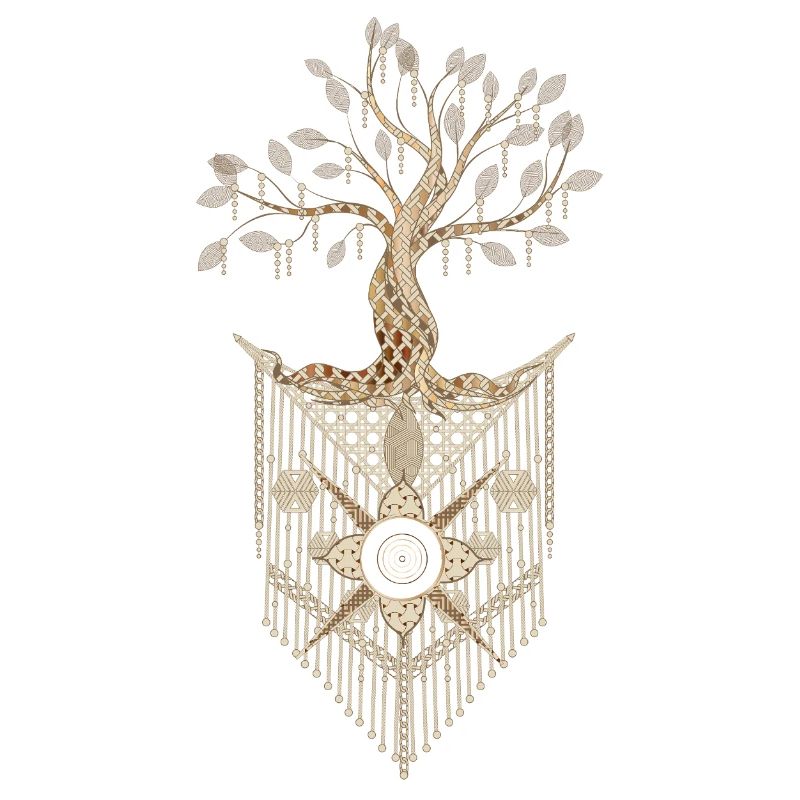 Makramee-Baum des Lebens im kunstvollen Design