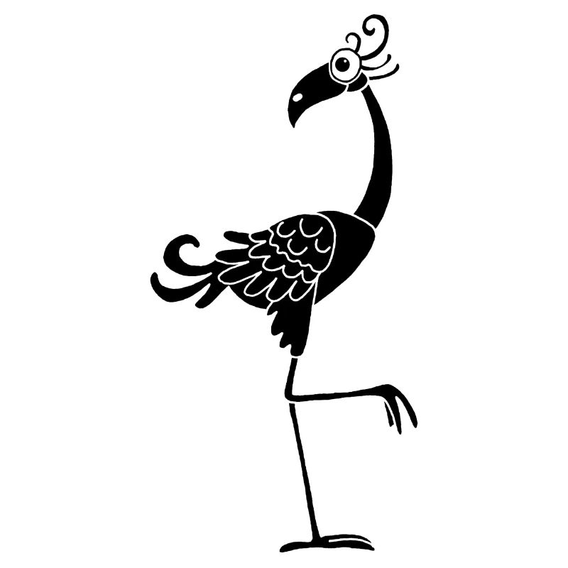 Oiseau noir rigolo