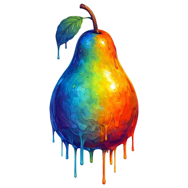 Pear with colorful gradient