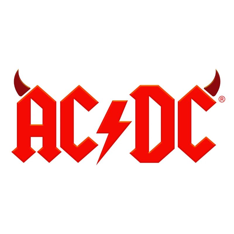 AC/DC Red Logo With Devil's Horns