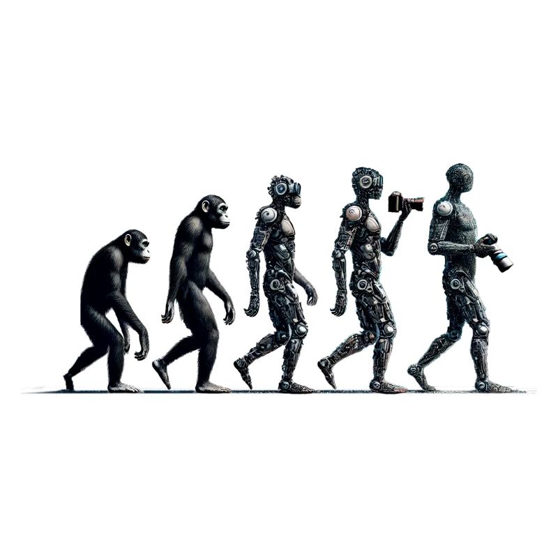 Évolution photographe: du singe au photographe IA