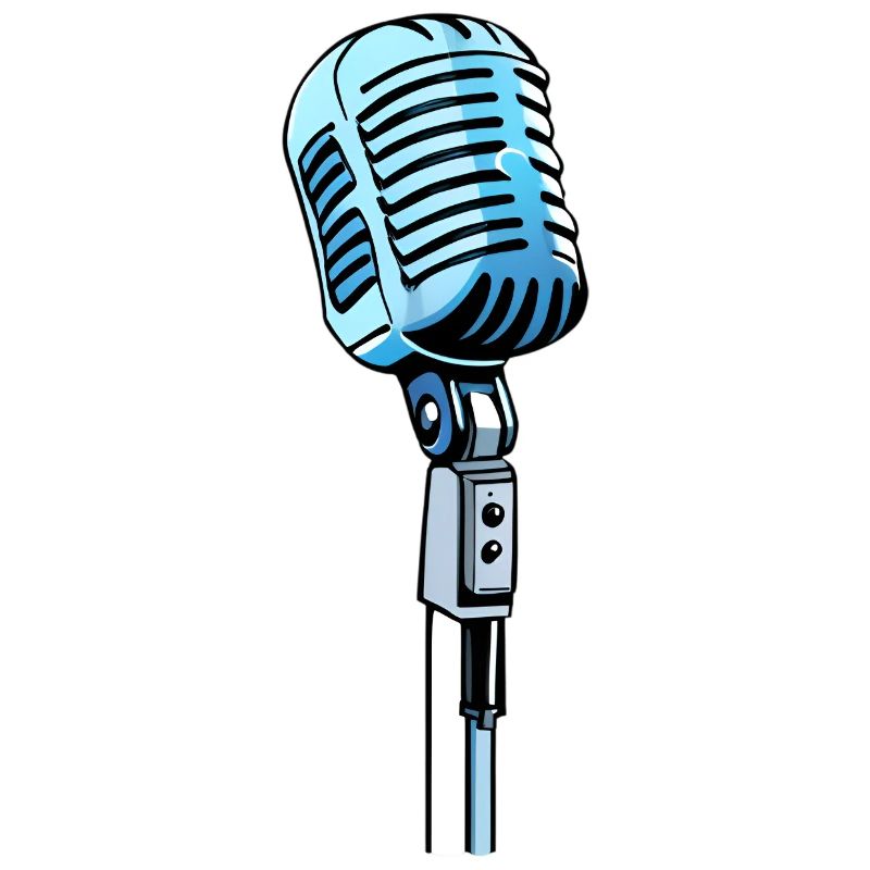 Vintage Comic Style Microphone Singing