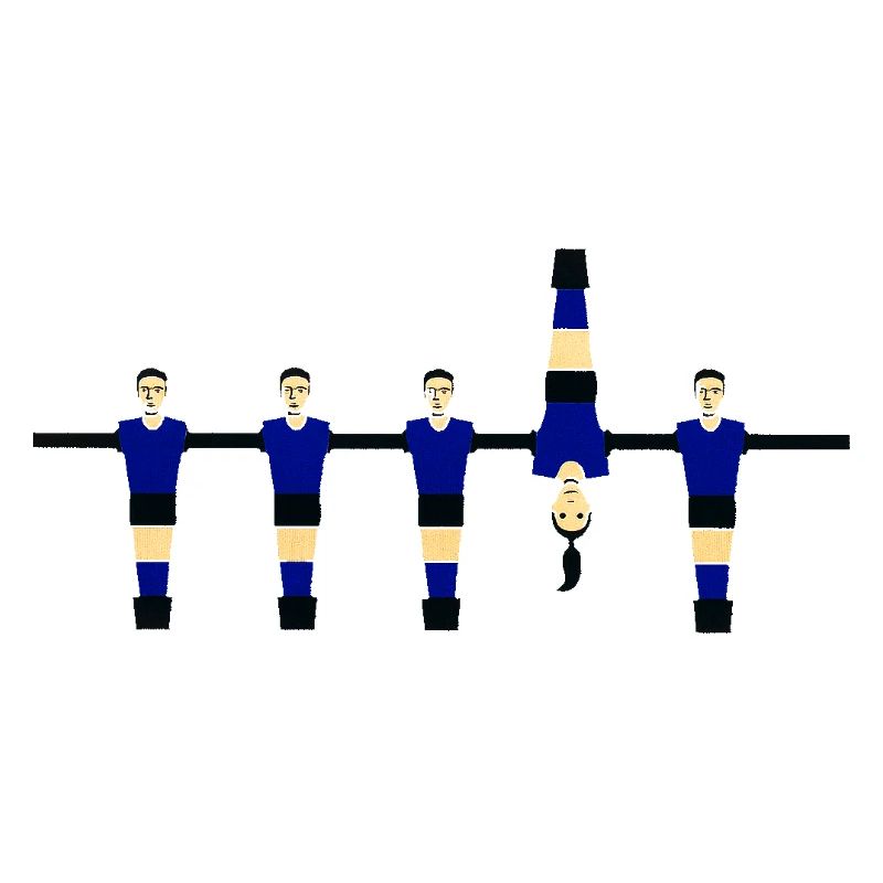 Stilisierte blaue Figuren