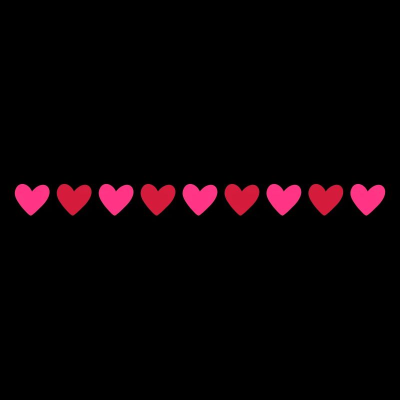 Hearts Line Colorful