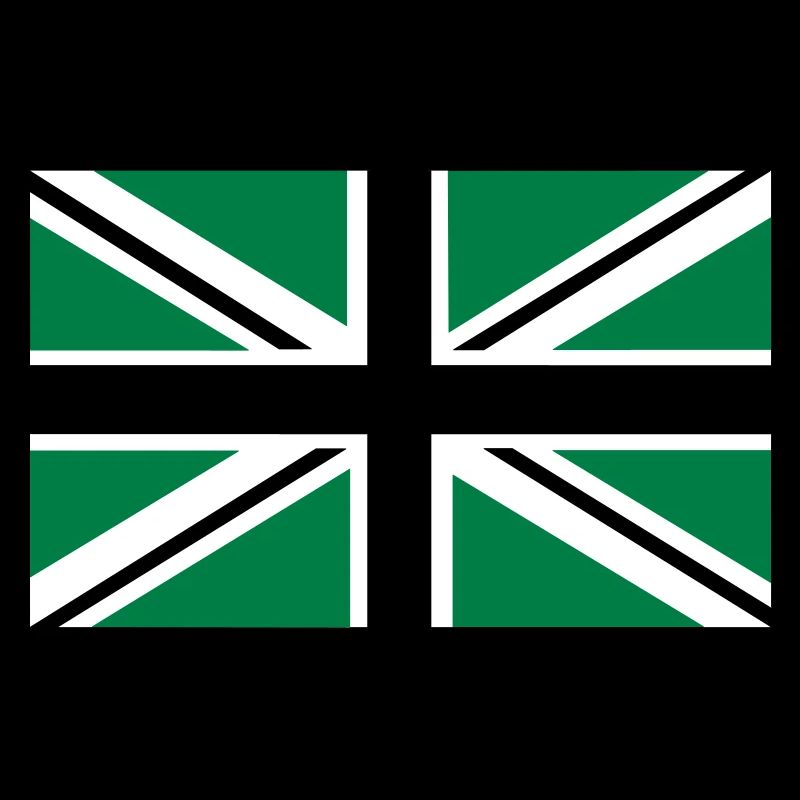 Union Jack | noir-blanc-vert | bannière | drapeau