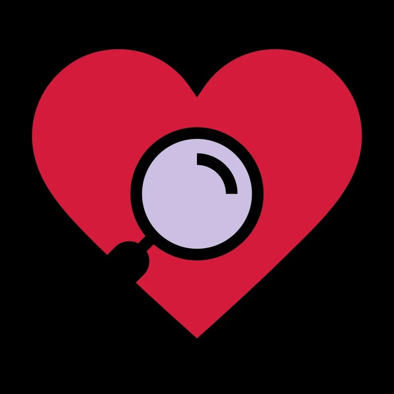 Heart examination magnifying glass