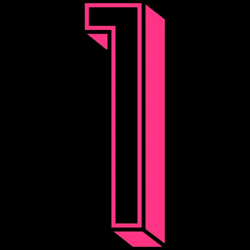 Zahl eins - Nummer 1 pink Mädchen Trikotnummer