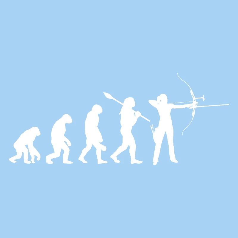 Evolution der Bogenschießfrau Bogenjägerin Sportgeschenk
