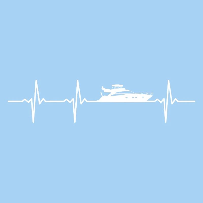 Herzschlag Boot Motorboot EKG Kapitän