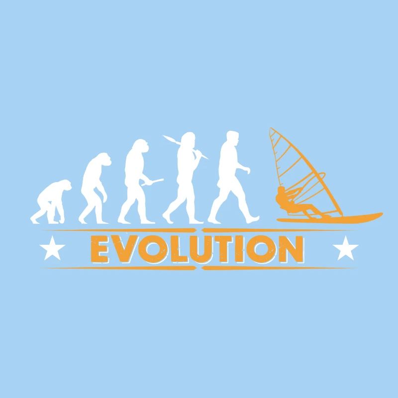 Evolution de la planche à voile - orange/blanc