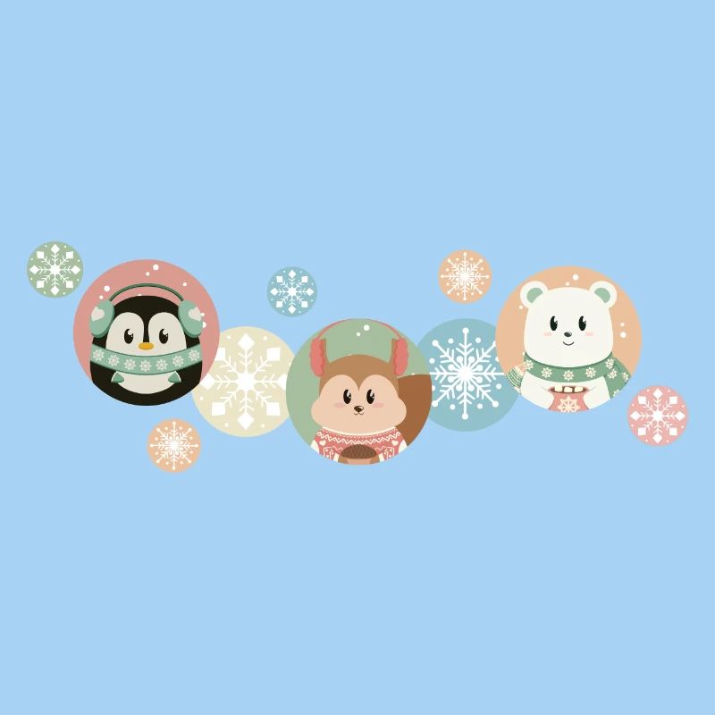 Cute Animals - Christmas Pattern