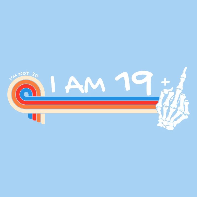 20e anniversaire squelette main - j’ai 19 ans plus le milieu