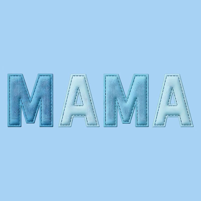 MAMA Denim Lettering Patchwork Trend