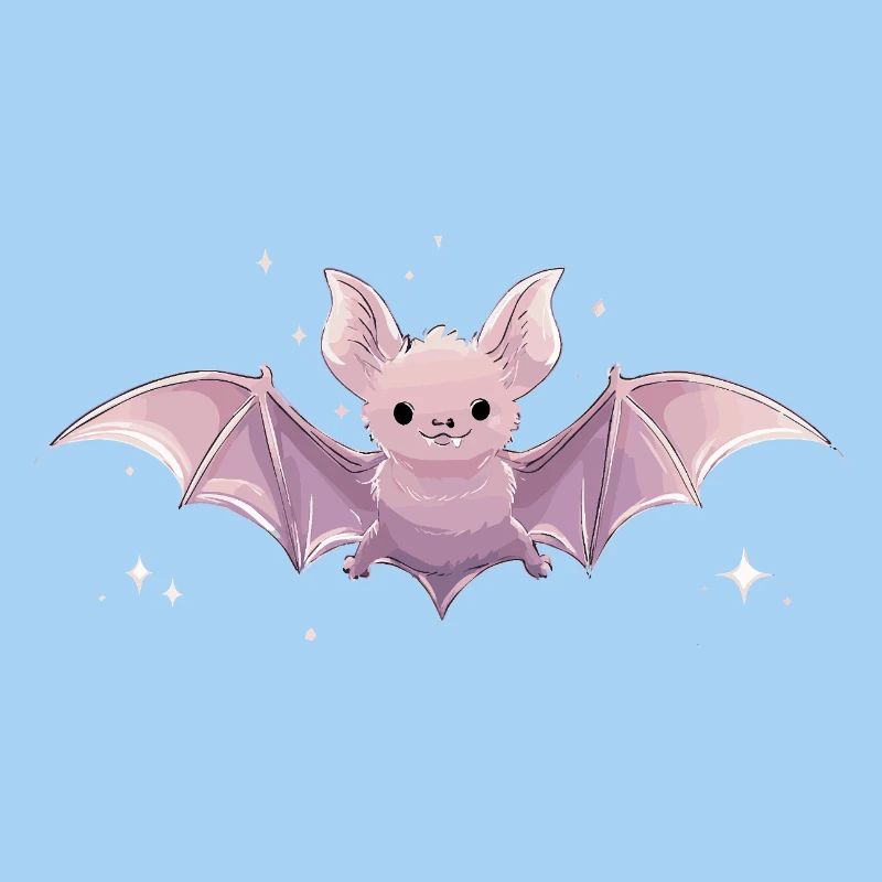 Spooky Cute Pastel Bat – Kawaii Gothic Style