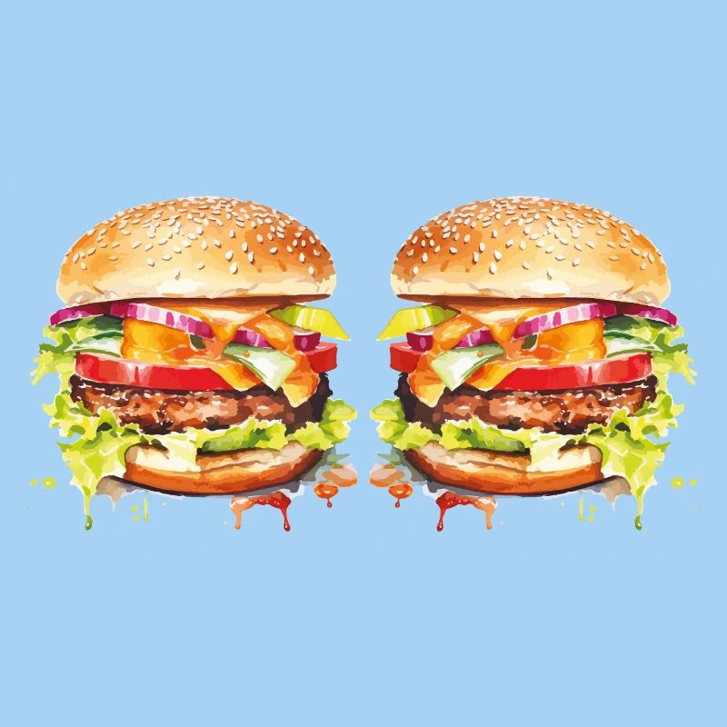 Burger Aquarell-Explosion