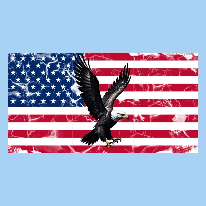Aigle de la Liberté sur le drapeau américain