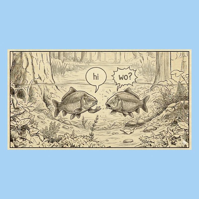 Fischgespräch im Teich