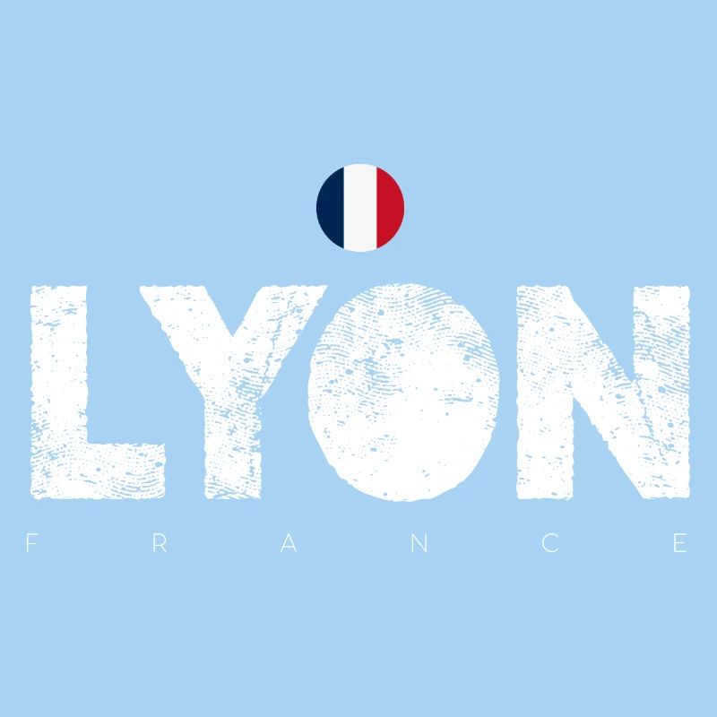 Texte en gras de Lyon avec drapeau français